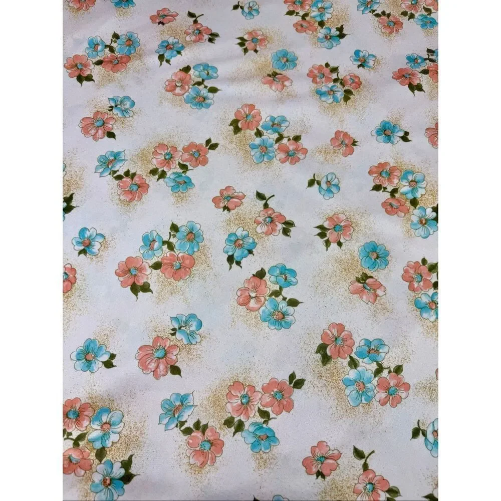 Vintage 1970s Polyester Knit Fabric 60x120” Mod MCM Groovy Flower Power